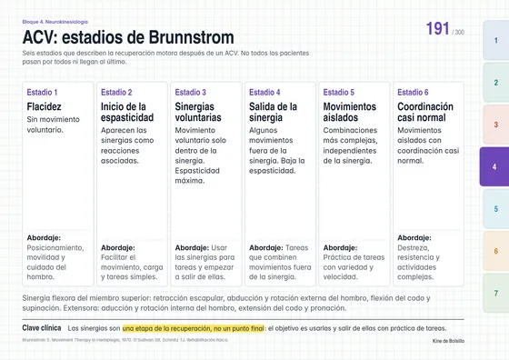Mapa 191: estadios de Brunnstrom